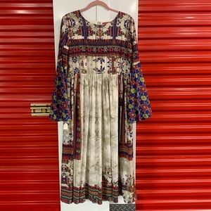 Bhanuni by Jvon lipeasant dress with beadwork from Anthropologie Size M
